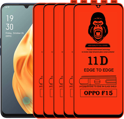 Laxdom Edge To Edge Tempered Glass for OPPO F15(Pack of 5)