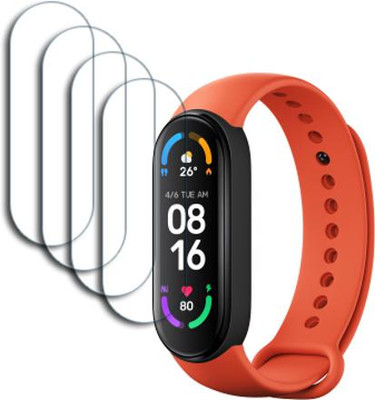 ARBAN Edge To Edge Tempered Glass for Mi Smart Band 6 NFC 1.56 inch SMARTWATCH SCREEN GUARD(Pack of 4)