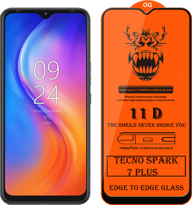 Forego Edge To Edge Tempered Glass for Tecno Spark 7 Plus(Pack of 1)