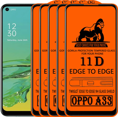 TWIGLO Edge To Edge Tempered Glass for OPPO A33(Pack of 5)