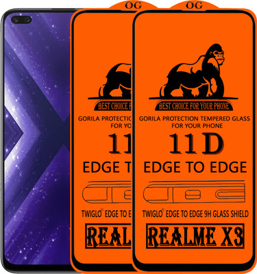 CYOR Edge To Edge Tempered Glass for REALME X3(Pack of 2)