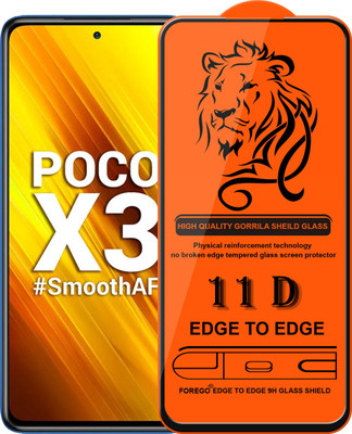 Forego Edge To Edge Tempered Glass for POCO X3(Pack of 1)