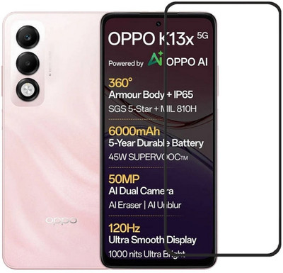 BRENZZ Edge To Edge Tempered Glass for OPPO K13x 5G(Pack of 1)