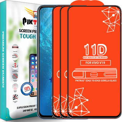 PikTrue Edge To Edge Tempered Glass for Vivo V19(Pack of 3)