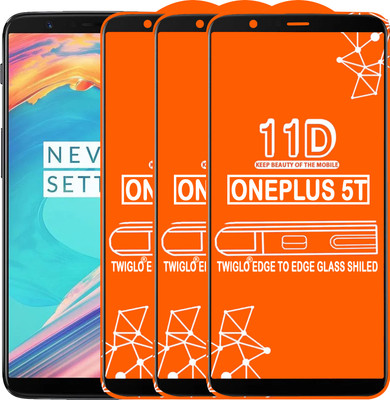 TWIGLO Edge To Edge Tempered Glass for OnePlus 5T(Pack of 3)