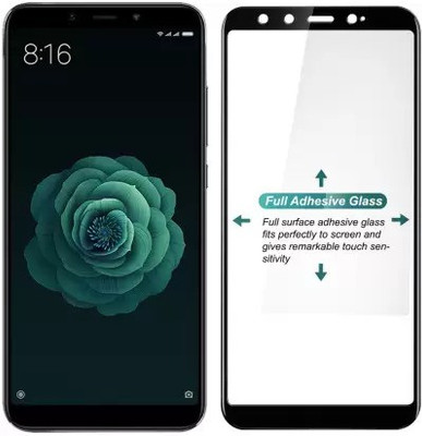 VISHRN Edge To Edge Tempered Glass for Mi A2(Pack of 1)
