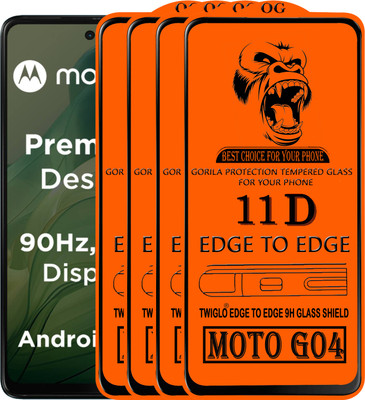 TWIGLO Edge To Edge Tempered Glass for MOTO G04(Pack of 4)