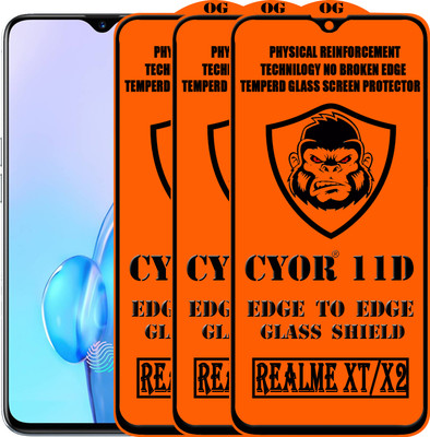 CYOR Edge To Edge Tempered Glass for REALME X2(Pack of 3)