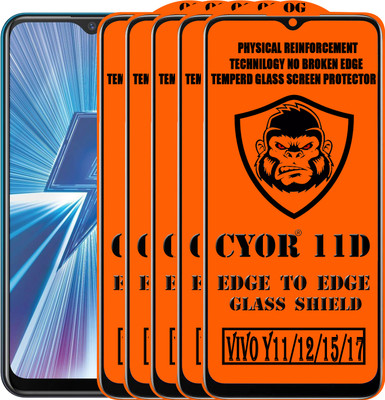 CYOR Edge To Edge Tempered Glass for VIVO Y17(Pack of 5)