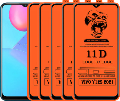 PFOAM Edge To Edge Tempered Glass for VIVO Y12S 2021(Pack of 5)