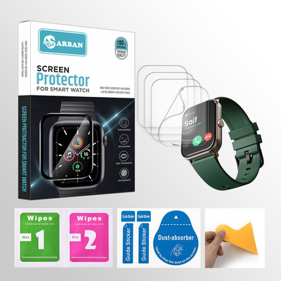 ARBAN Edge To Edge Tempered Glass for Boult Drift 1.69 inch Smartwatch 4 PROTECTOR + 4 WIPES + 4 DUST REMOVAL STICKER + 1 WIPER(Pack of 4)