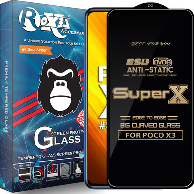 Roxel Edge To Edge Tempered Glass for POCO X3(Pack of 1)