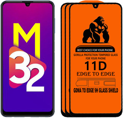GDMA Edge To Edge Tempered Glass for SAMSUNG M32(Pack of 3)