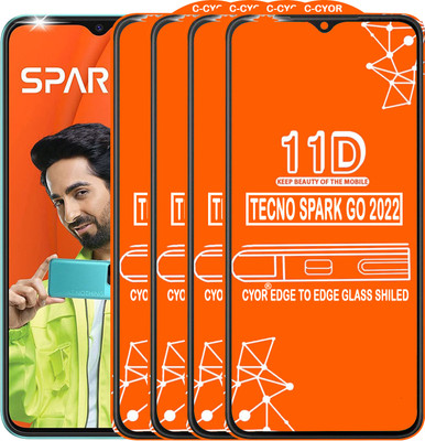 CYOR Edge To Edge Tempered Glass for TECNO SPARK GO 2022(Pack of 4)