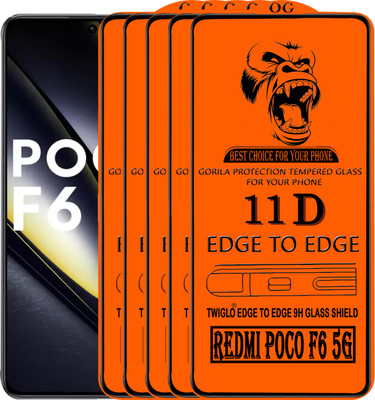 TWIGLO Edge To Edge Tempered Glass for REDMI MI POCO F6 5G(Pack of 5)