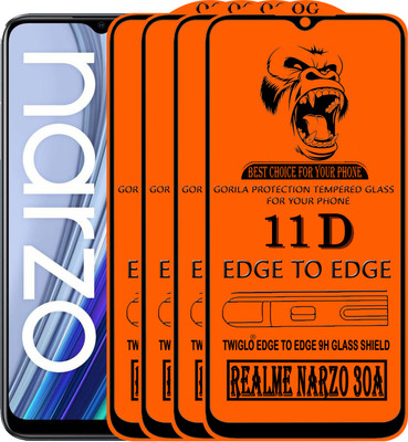 TWIGLO Edge To Edge Tempered Glass for REALME NARZO 30A(Pack of 4)