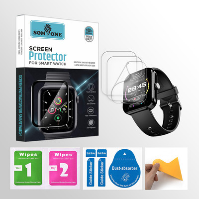 SOMTONE Edge To Edge Tempered Glass for boAt Ultima Call Max 2 inch Smartwatch 3 PROTECTOR + 3 WIPES + 3 DUST REMOVAL STICKER + 1 WIPER(Pack of 3) SOMTONE Edge To Edge Tempered Glass for boAt Ultima Call Max 2 inch Smartwatch 3 PROTECTOR + 3 WIPES + 3 DUST REMOVAL STICKER + 1 WIPER(Pack of 3)