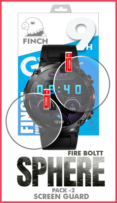 KANCHA Edge To Edge Tempered Glass for FIRE BOLTT SPHERE SMART WATCH(Pack of 2)
