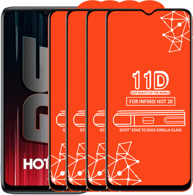 Qyist Edge To Edge Tempered Glass for Infinix Hot 20(Pack of 4)