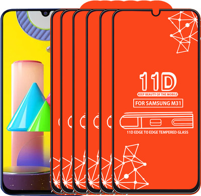 Qyist Edge To Edge Tempered Glass for Samsung Galaxy M31(Pack of 6)