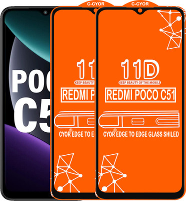 CYOR Edge To Edge Tempered Glass for REDMI POCO C51(Pack of 2)