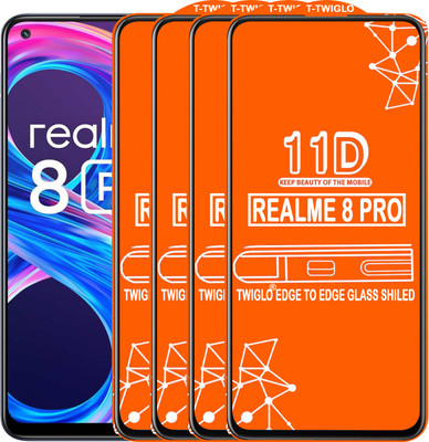 TWIGLO Edge To Edge Tempered Glass for REALME 8 PRO(Pack of 4)