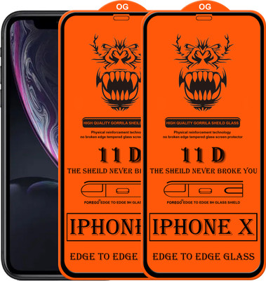 Forego Edge To Edge Tempered Glass for Apple iPhone X(Pack of 2)