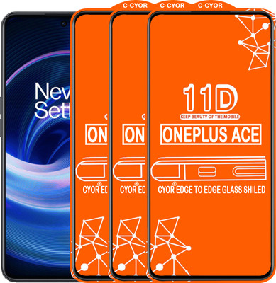 CYOR Edge To Edge Tempered Glass for ONEPLUS ACE(Pack of 3)