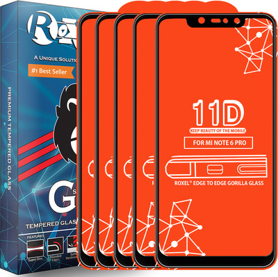 Roxel Edge To Edge Tempered Glass for Mi Redmi Note 6 Pro(Pack of 5)