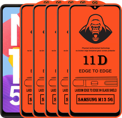 Laxdom Edge To Edge Tempered Glass for SAMSUNG GALAXY M13 5G(Pack of 5)