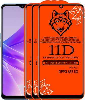 CRodible Edge To Edge Tempered Glass for OPPO A57 5G(Pack of 3)