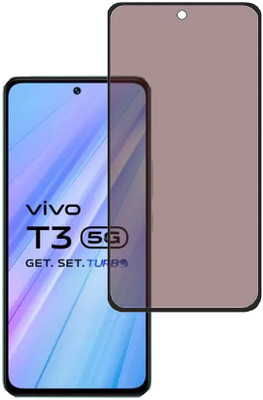 KARTRAY Edge To Edge Tempered Glass for Vivo T3 5G, privacy Glass(Pack of 1)