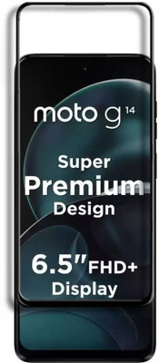Caseline Edge To Edge Tempered Glass for Motorola Moto G14, Moto G14, Motorola G14(Pack of 1)