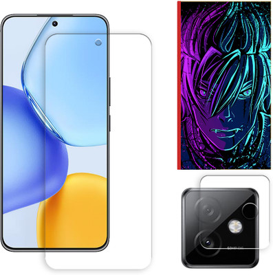 SOMTONE Edge To Edge Tempered Glass for Honor X60 GT 5G Tempered Glass Screen Protector | Anti-Scratch | Edge to Edge Full Coverage | 9H Hardness (1 FRONT SCREEN GUARD + 1 CAMERA LENS PROTECTOR + 1 FREE BACK EMBOSSED SKIN002)(Pack of 1)