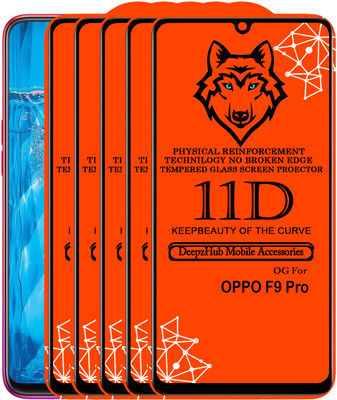 DeepzHub Edge To Edge Tempered Glass for OPPO F9 Pro(Pack of 5)