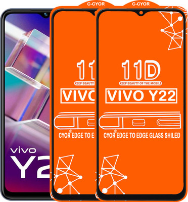 CYOR Edge To Edge Tempered Glass for VIVO Y22(Pack of 2)