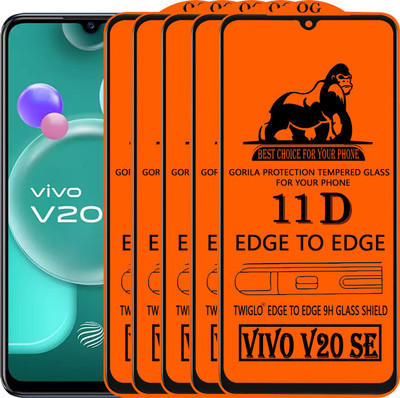 TWIGLO Edge To Edge Tempered Glass for VIVO V20SE(Pack of 5)