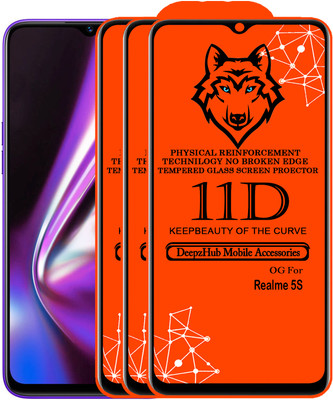 CRodible Edge To Edge Tempered Glass for Realme 5s(Pack of 3)