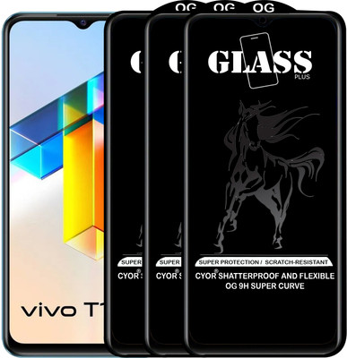 CYOR Edge To Edge Tempered Glass for VIVO T1 5G(Pack of 3)