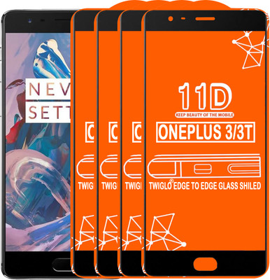 TWIGLO Edge To Edge Tempered Glass for OnePlus 3T(Pack of 4)