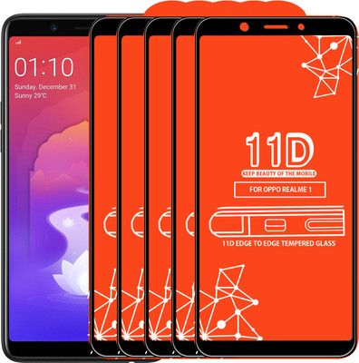 Qyist Edge To Edge Tempered Glass for OPPO Realme 1(Pack of 5)
