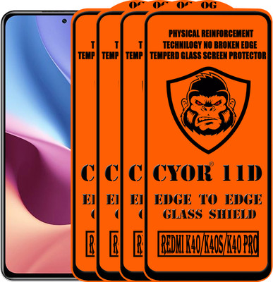 CYOR Edge To Edge Tempered Glass for REDMI K40 PRO(Pack of 4)
