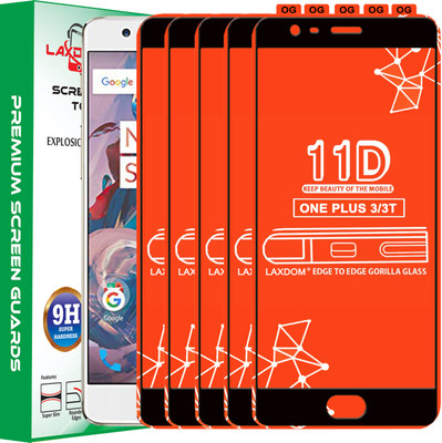 Laxdom Edge To Edge Tempered Glass for OnePlus 3(Pack of 5)