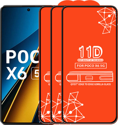 Qyist Edge To Edge Tempered Glass for POCO X6 5G(Pack of 3)