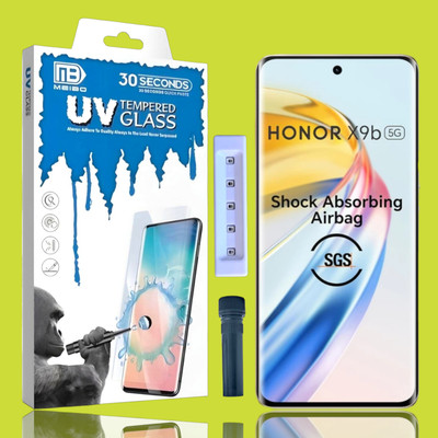KadWaniya Edge To Edge Tempered Glass for Honor X9b 5G, HONOR X9B 5G, Meibo Series 3D Curved (30 Seconds Quick Paste) High Quality UV Liquide Glue Glass with Easy Installation Kit-775(Pack of 1)
