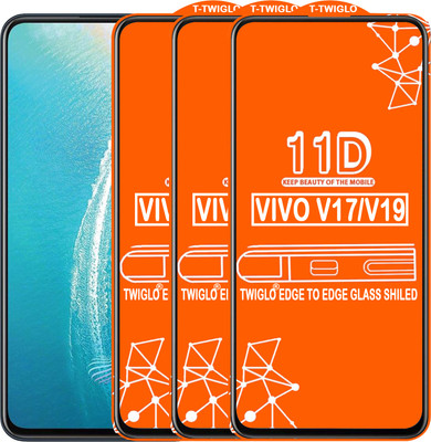 TWIGLO Edge To Edge Tempered Glass for VIVO V17(Pack of 3)