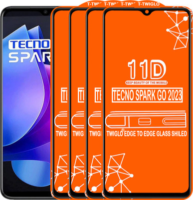 TWIGLO Edge To Edge Tempered Glass for TECNO SPARK GO 2023(Pack of 4)