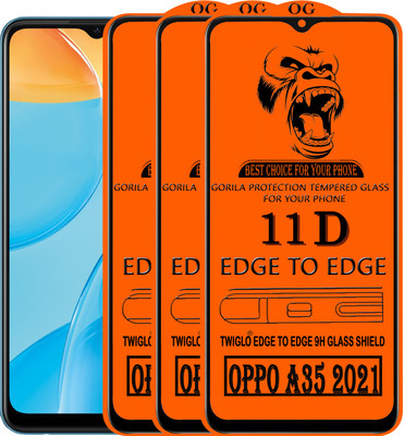TWIGLO Edge To Edge Tempered Glass for OPPO A35 2021(Pack of 3)