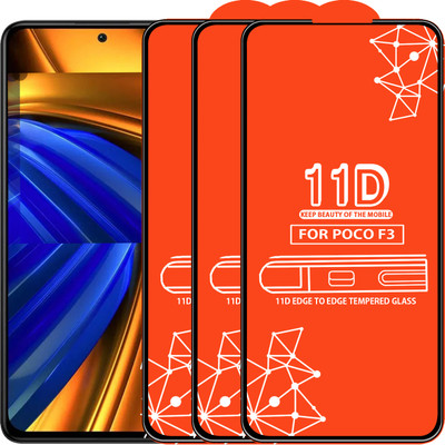 Qyist Edge To Edge Tempered Glass for Poco F3(Pack of 3)