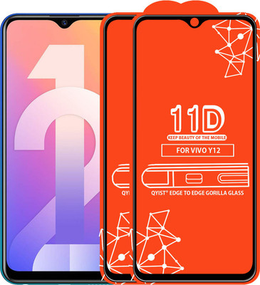 Qyist Edge To Edge Tempered Glass for Vivo Y12(Pack of 2)